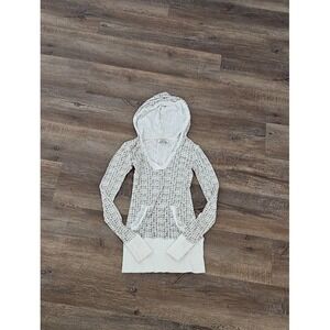 Vintage Early 2000's V-Neck Lightweight Long Sleeve Hoodie, Sunbursts
Size S